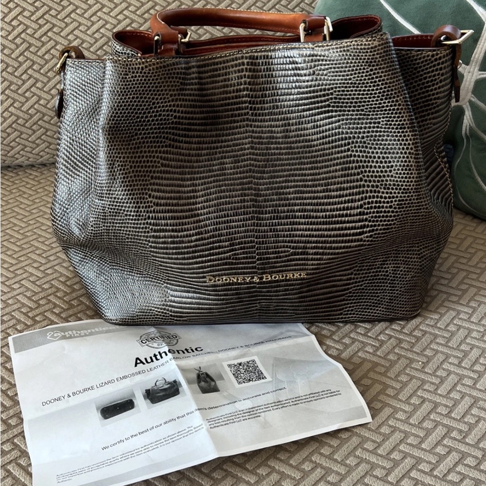 Dooney & Bourke Lizard Embossed Barlow Tote